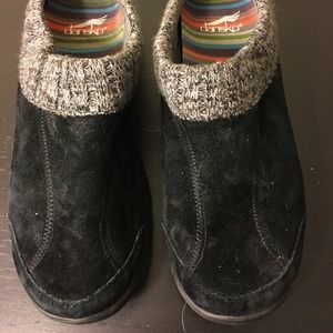 Dansko suede black clogs, US9